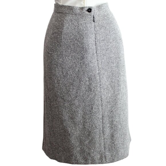 Olsen Collection SZ 12 Grey A-Line Textured Skirt 50% Wool ⚡️BUY 3 for $55⚡️ - Picture 3 of 13